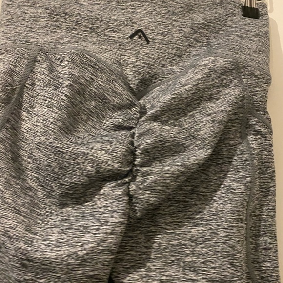 RockWear ➰ grey ankle grazer high waisted 7/8 length scrunch bum tights XS - Picture 6 of 8